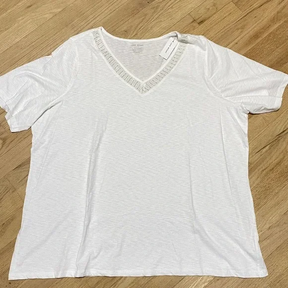 Lane Bryant Tops Lane Bryant White Blouse Top Shirt Womens